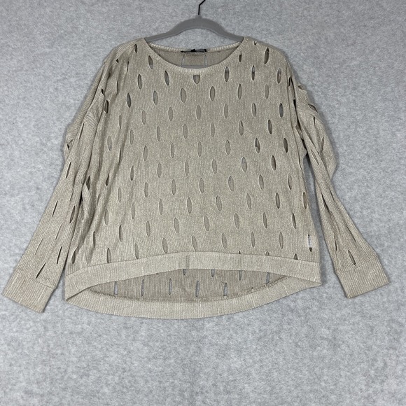 Generation Love Cutout Metallic Knit Sweater Womens XS Gold Party Edgy Chic - Picture 1 of 7